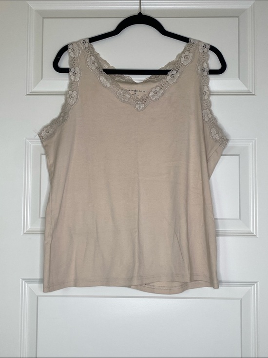 Talbots Tops - Talbots Soft Cream Lace-Edged V-Neck Tank